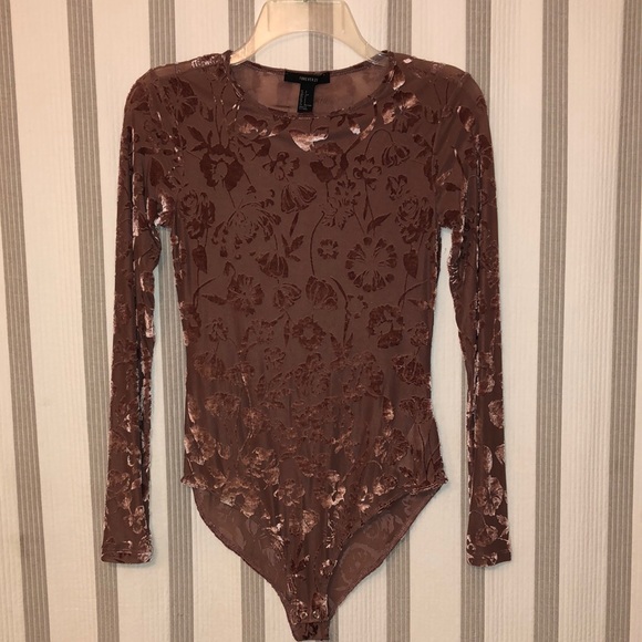 Velvet Sheer Bodysuit - Picture 1 of 12